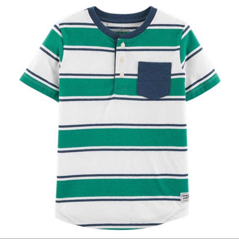 OshKosh Boys Striped Henley Pocket Tee Shirt